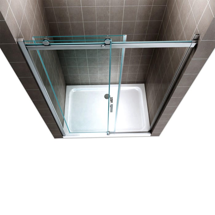 ALIX Porte de douche coulissante H. 200 cm en verre 8 mm transparent largeur 120 cm 2
