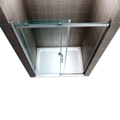 ALIX Porte de douche coulissante H. 200 cm en verre 8 mm transparent largeur 130 cm 2