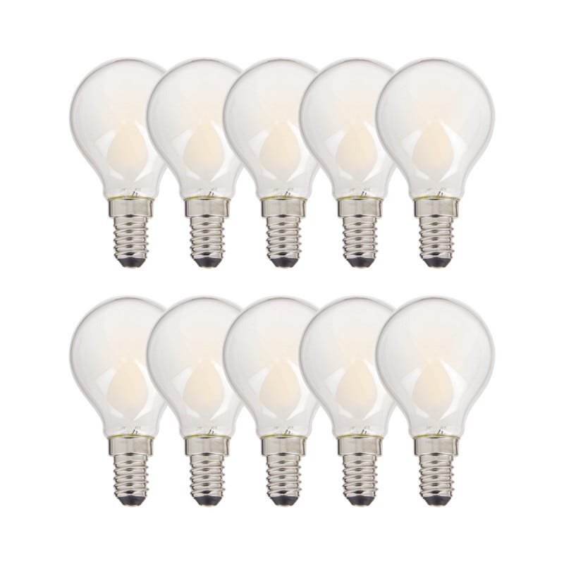 Xanlite - Lot de 10 Ampoules à filament LED P45, culot E14, conso. 6,5W, Blanc neutre - RPACK10RFV806POCW 0