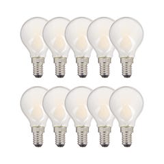 Xanlite - Lot de 10 Ampoules à filament LED P45, culot E14, conso. 6,5W, Blanc neutre - RPACK10RFV806POCW 0