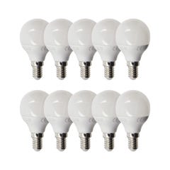 Xanlite - Lot de 10 Ampoules LED SMD P45 Opaque, culot E14, 470 Lumens, conso. 5,3W (eq. 40W), 4000K, Blanc neutre - RPACK10EV470PCW 0