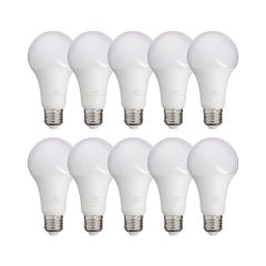 Lot de 10 Ampoules LED A60, culot E27, 14,2W cons. (100W eq.), lumière blanc neutre