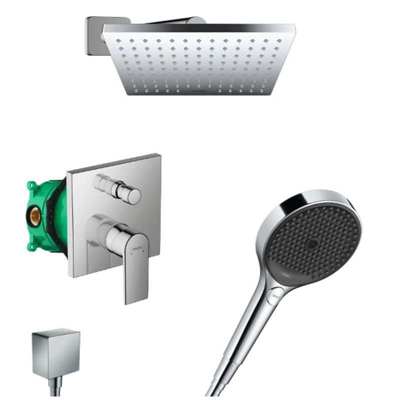 Hansgrohe Vernis Shape Rainfinity Set de douche encastré tout en 1 avec douche de tête 230 XXL + Douchette 3 jets