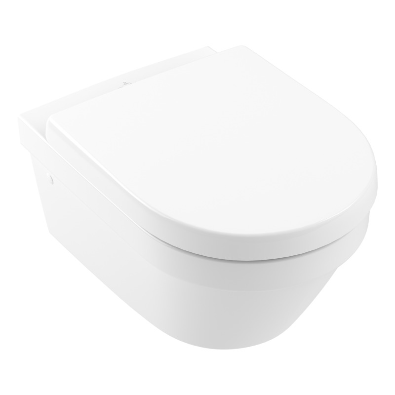 Villeroy & Boch Architectura Cuvette sans bride à fond creux + abattant en Duroplast, fixations invisibles (4694R001-Classic)