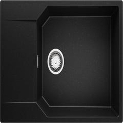 Evier Cuisine en Granit Noir Metallic, 78 x 50 cm, Lavabo 1 bac + Kit de Vidage, Évier à Encastrer de Primagran 5