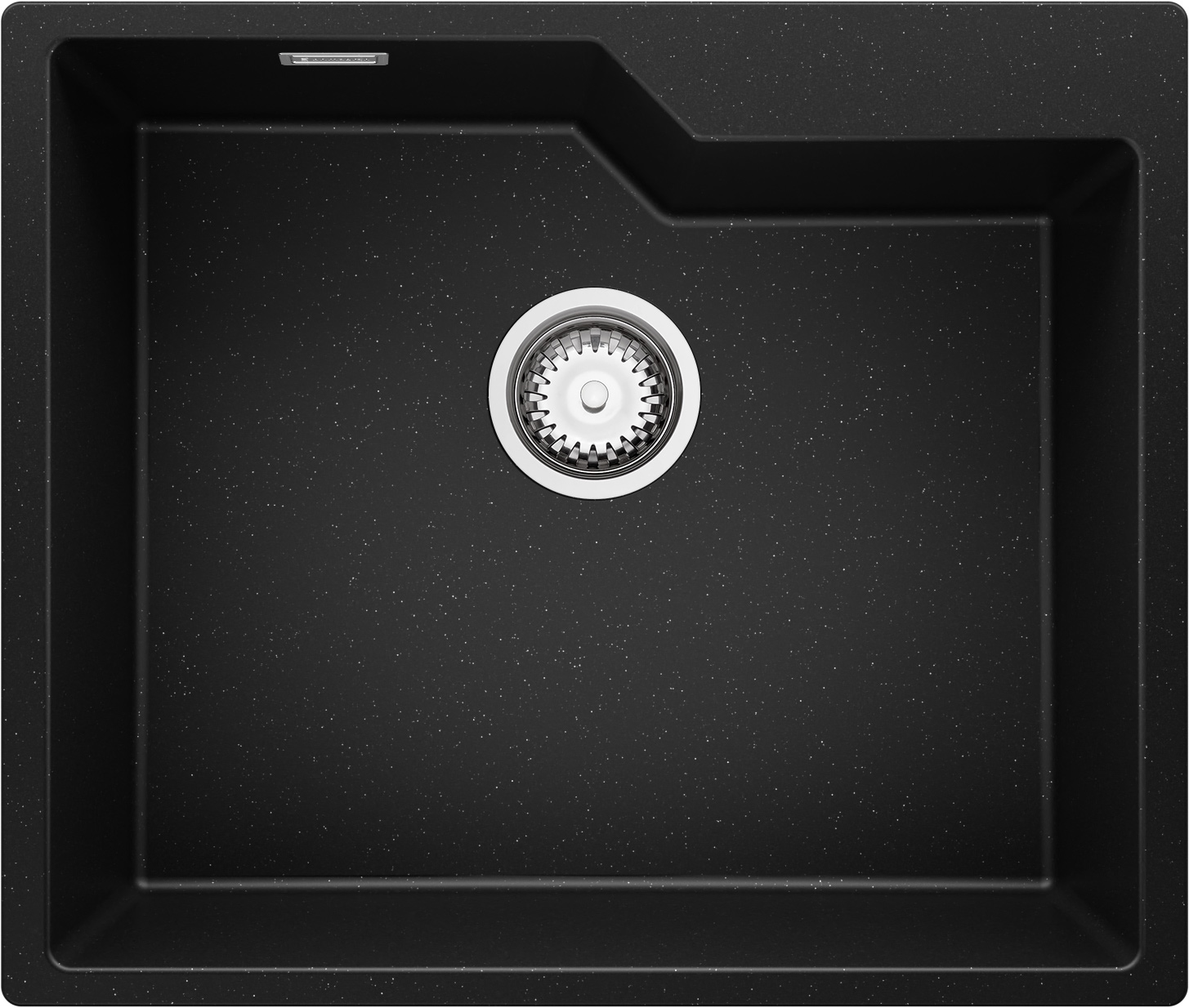 Evier Cuisine en Granit Noir Metallic, 59 x 50 cm, Lavabo 1 bac + Siphon Classique, Évier à Encastrer Madrid 60 Cargo de Primagran