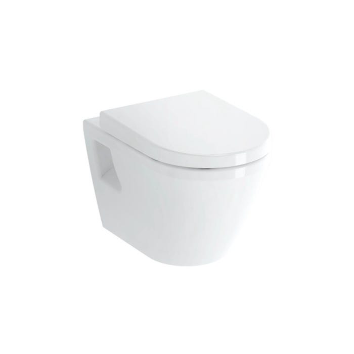 Villeroy & Boch Pack WC Bâti-support Viconnect + WC Vitra Integra + Abattant en Duroplast + Plaque Blanche 2