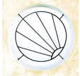 Grille de Defense Soleil diametre 70 cm pour Fenetre ronde (côte tableau)