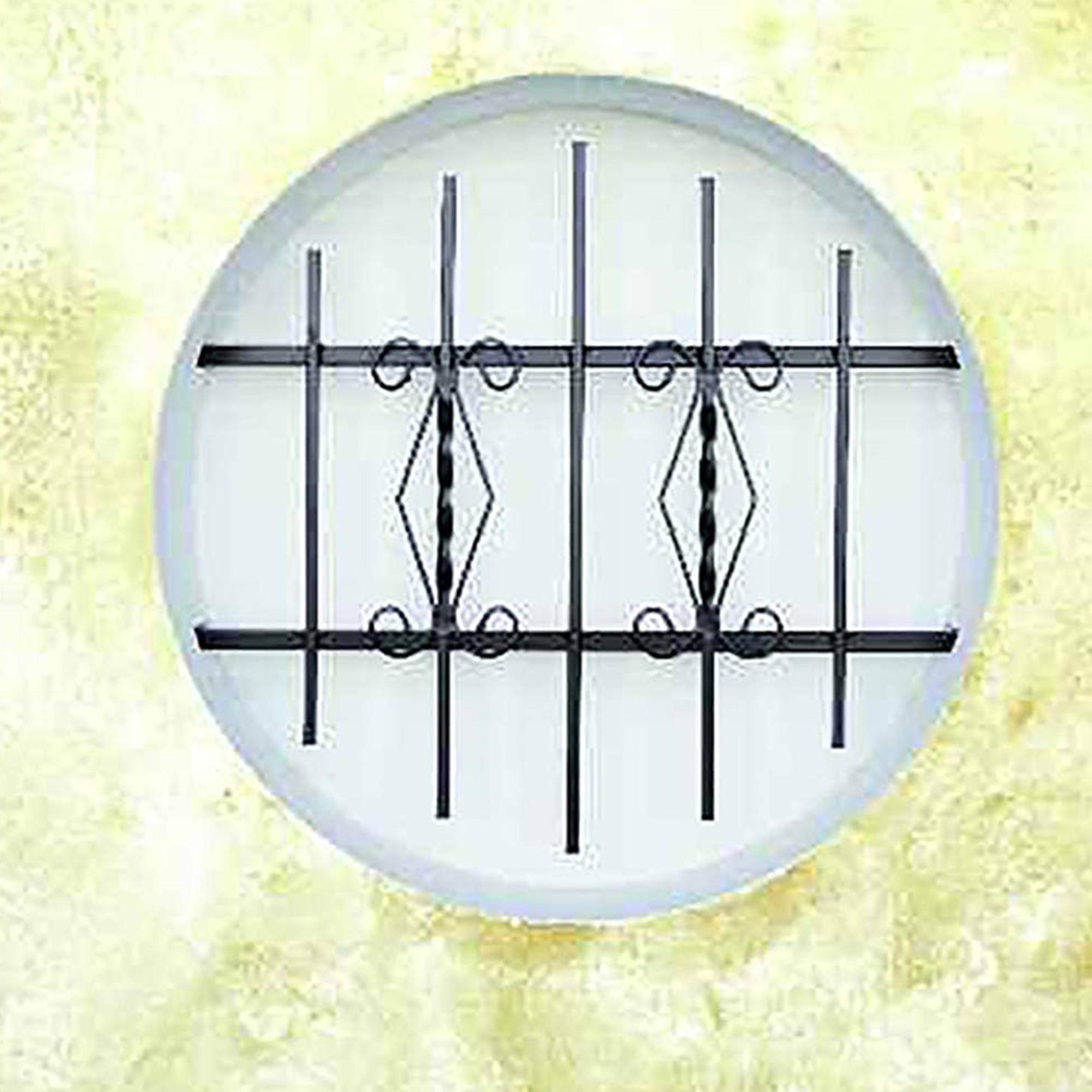 Grille de Defense Rustique diametre 60 cm pour Fenetre ronde (côte tableau)