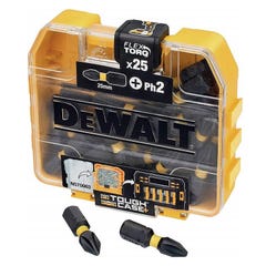 Boîte d'embouts Impact Torsion DEWALT DT70555T-QZ 25 x PH2 25mm 0