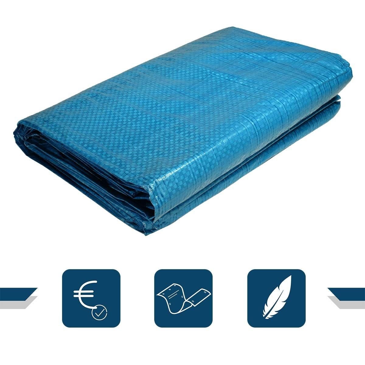 Bâche de Chantier 2x3 m - TECPLAST 80CH - Bleue - Economique - Bâche de protection pour Travaux d'intérieur - Anti-poussière 1