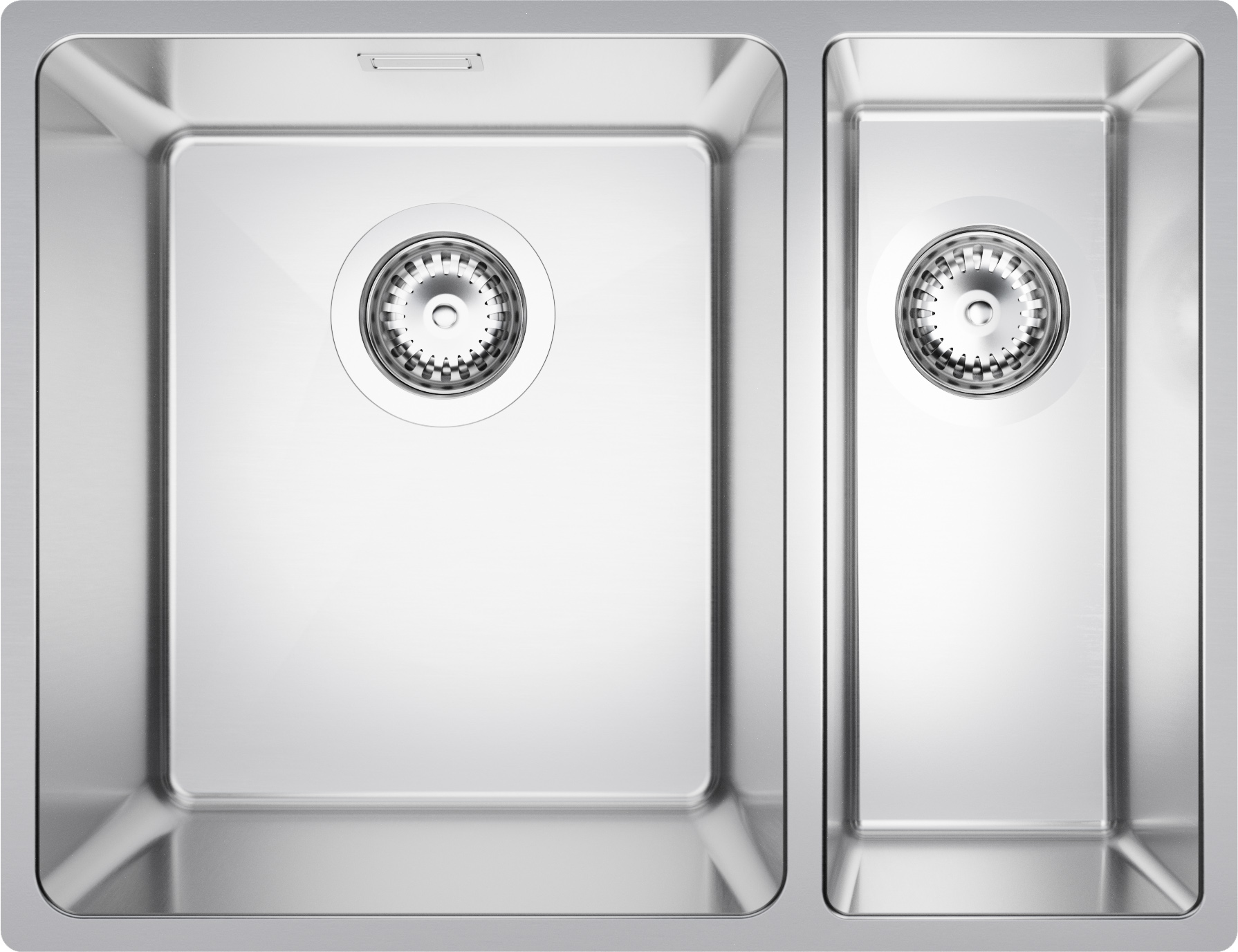 Evier Cuisine Sous Plan Inox, 44 x 57 cm, Evier en Acier 1.5 bacs + Kit de Vidage, Lavabo Cuisine New York 60 Duo XL de Primagran