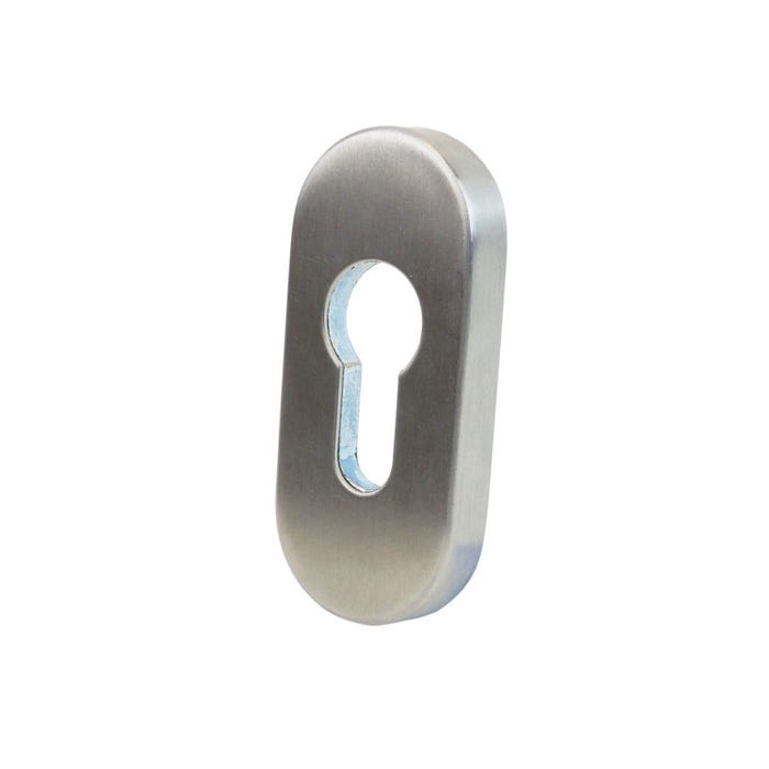 Rosace cylindre ovale de sécurité 9mm - Finition : Inox - 2