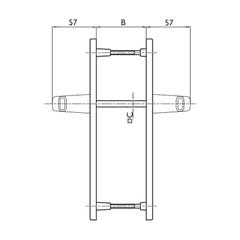 Garniture eva-e sur plaques de 24mm - Carré (mm) : 7 - Entraxe (mm) : 70 - Ep. Porte (mm) : 58-70 - Finition : Brun RAL 1