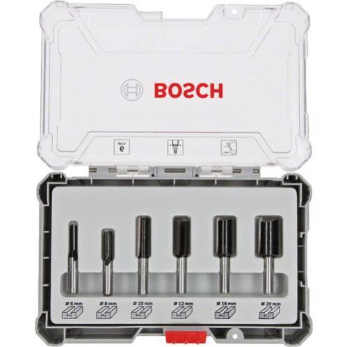Coffret de 6 fraises droites à queue de 8 mm ø12/16/20 mm bosch - 2607017466