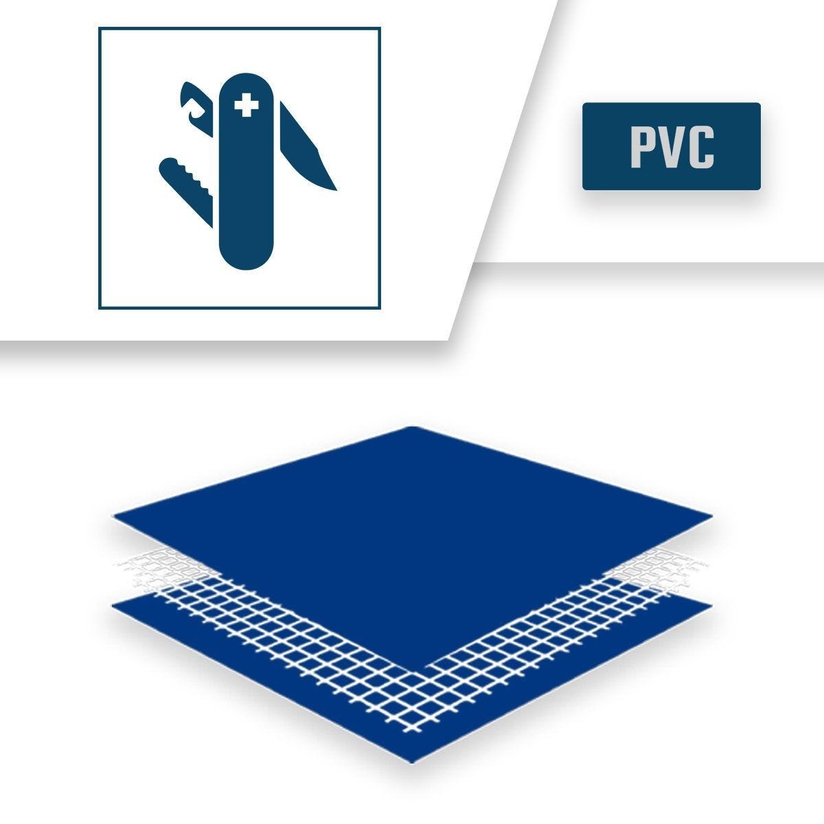 Bâche de Protection 2x3 m Bleue - Qualité 10 ans TECPLAST 680MU - Bâche PVC étanche - Résistance Anti-UV - Made in France 3