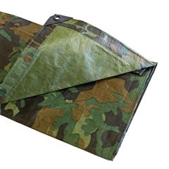 Bâche de Chantier 1,8x3 m - TECPLAST 150CH - Camouflage - Haute Qualité - Bâche de protection imperméable pour Travaux 3