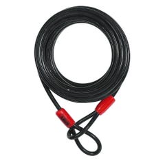 Câble en acier à 2 Boucles 10mm x 10m Noir Cobra Abus