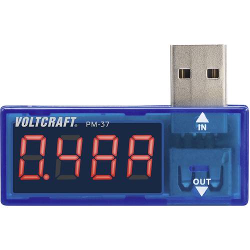 VOLTCRAFT PM-37 Ampèremètre USB numérique CAT I Affichage (nombre de points): 999 0
