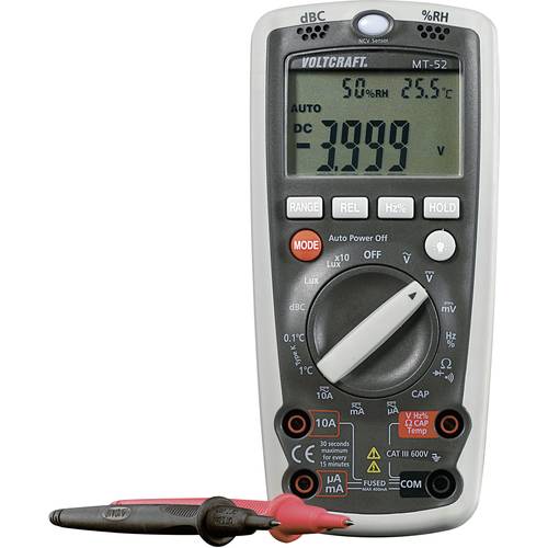 Multimètre VOLTCRAFT MT-52 numérique fonction de mesure de lenvironnement CAT III 600 V Affichage (nombre de points): 0