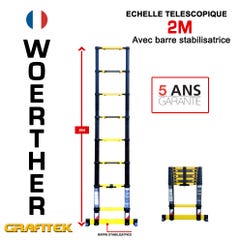 Echelle télescopique Woerther Grafitek 2m - Garantie 5 ans 0