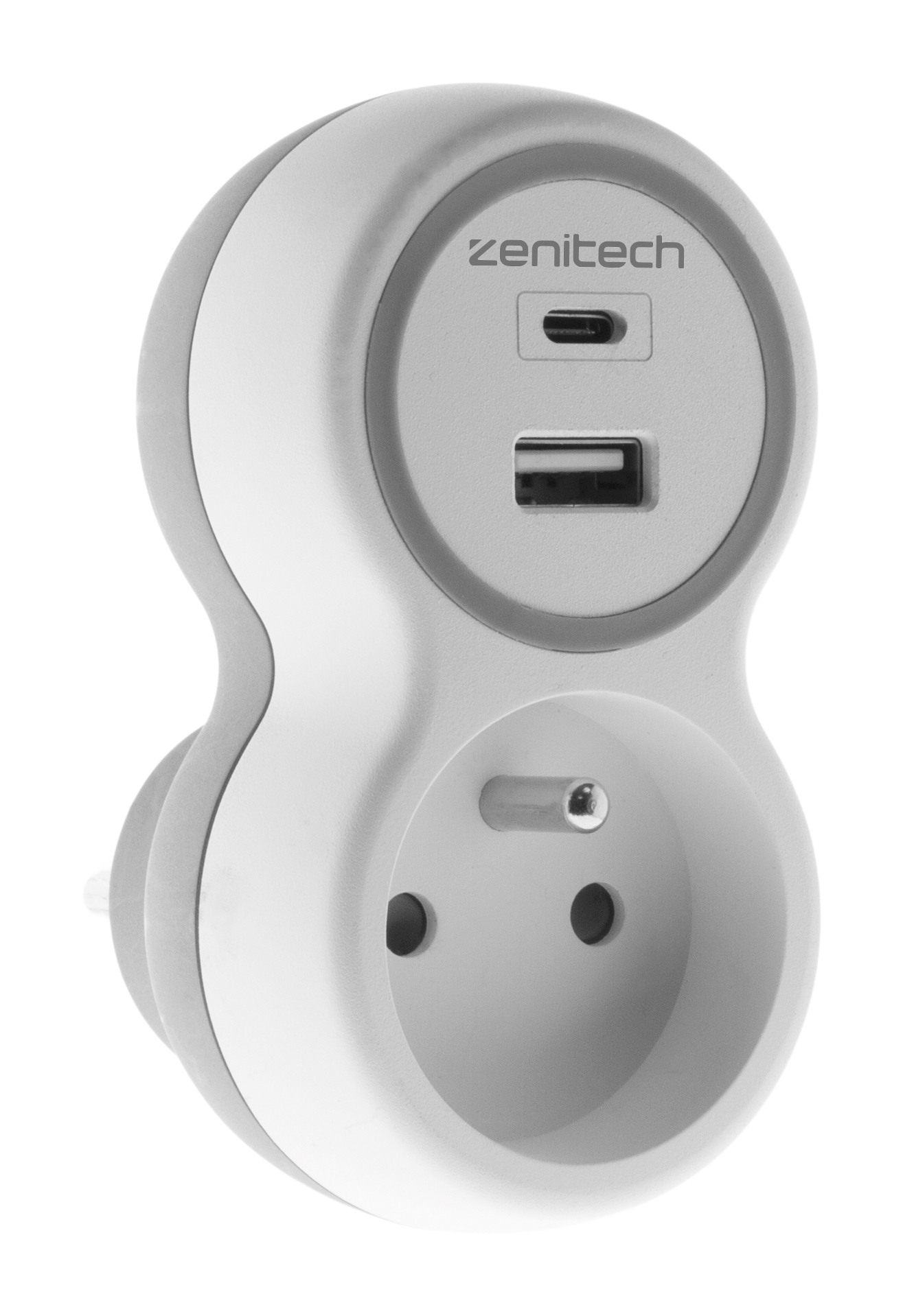 Prise 16A et deux chargeurs USB A+C (Blanc et Gris) - ZENITECH