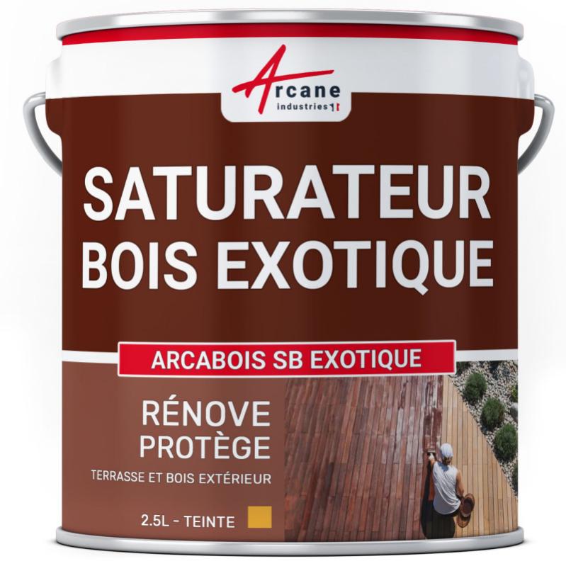 Saturateur Bois Exotique Pour Teck, Ipé, Cumaru ... : Arcabois Exotique - Chêne Doré (teinte Jaune) - 2.5l (jusqu A 12.5m²)