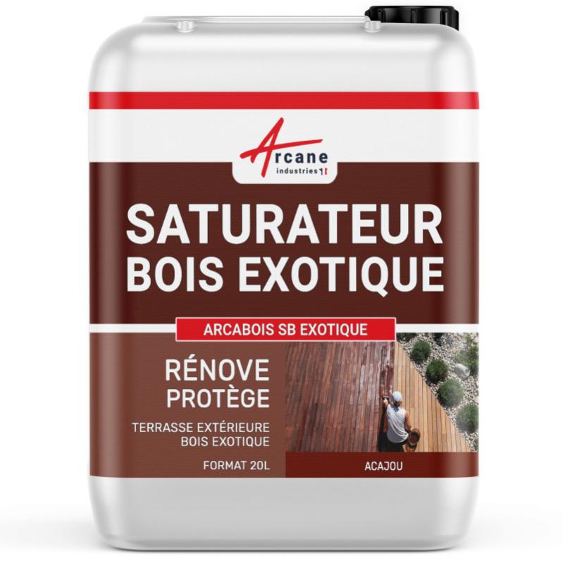 Saturateur Bois Exotique Pour Teck, Ipé, Cumaru ... : Arcabois Exotique - Acajou (teinte Rouge) - 20 L (jusqu A 100m²)