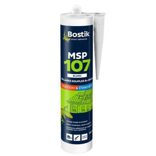 Mastic MS107 gris cartouche de 290ml - BOSTIK - 30614069