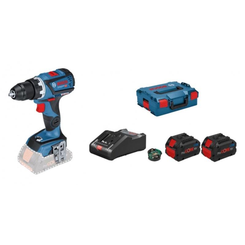 Kit perceuse-visseuse 18V GSR 18V-60 C + 2 batteries Procore 8Ah + chargeur + L-Boxx - BOSCH - 06019G110H