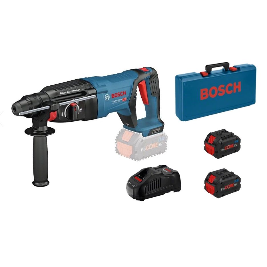 Perforateur SDS+ 18V GBH 18V-26 D + 2 batteries Procore 8Ah + chargeur + coffret standard - BOSCH - 061191600H