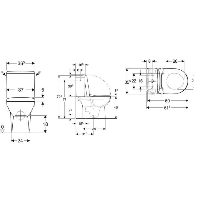 Pack WC au sol compact complet RENOVA sortie multidirectionnelle - GEBERIT - 501.859.00.1 1
