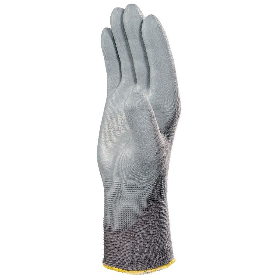 Gant tricoté en polyamide enduit polyuréthane gris granulé/gris T8 - DELTA PLUS - VE702GR08 1