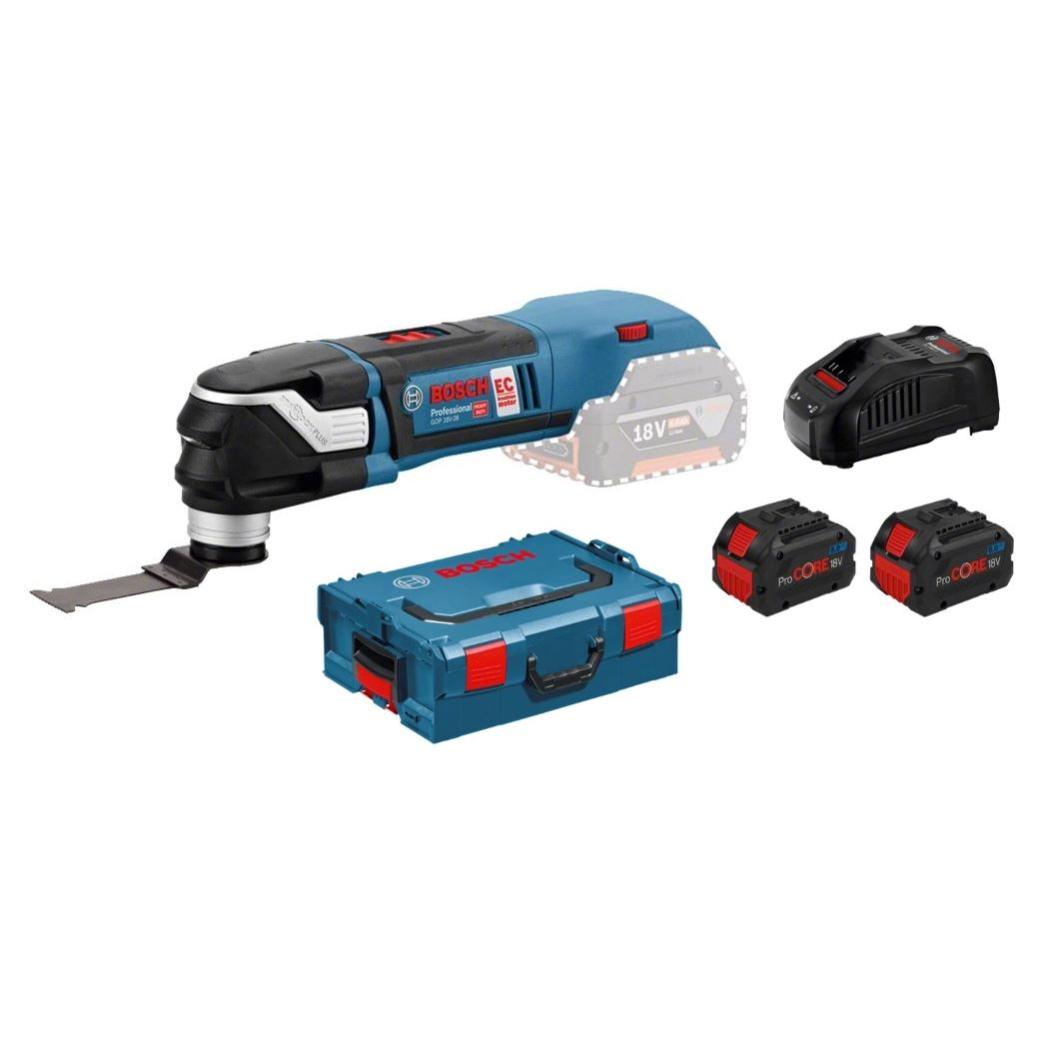 Découpeur-ponceur 18V GOP 18V-28 + 2 batteries Procore 8 Ah + chargeur en L-Boxx - BOSCH - 06018B600H