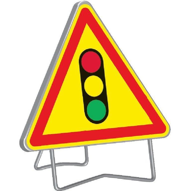 Panneau de signalisation triangulaire 1000mm 'Feu tricolore' - TALIAPLAST - 522006