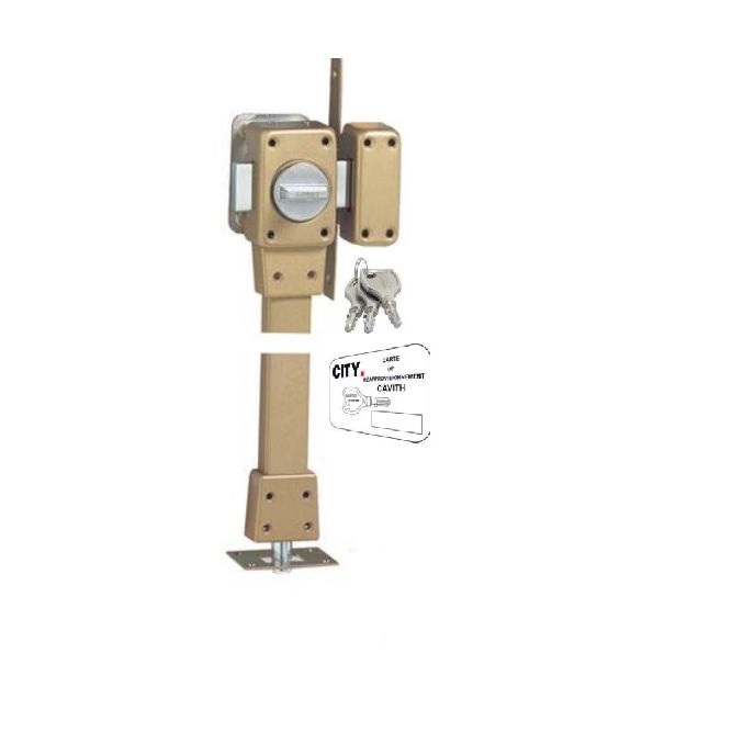 Verrou 2 points 1530 Zenith bas et côté à bouton cylindre de 45mm gauche - ISEO - 15300455.5