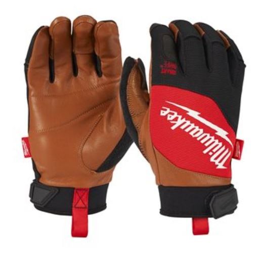Gants américain LEATHER GLOVES cuir hybrides marron/noir TL/9 - MILWAUKEE - 4932471913