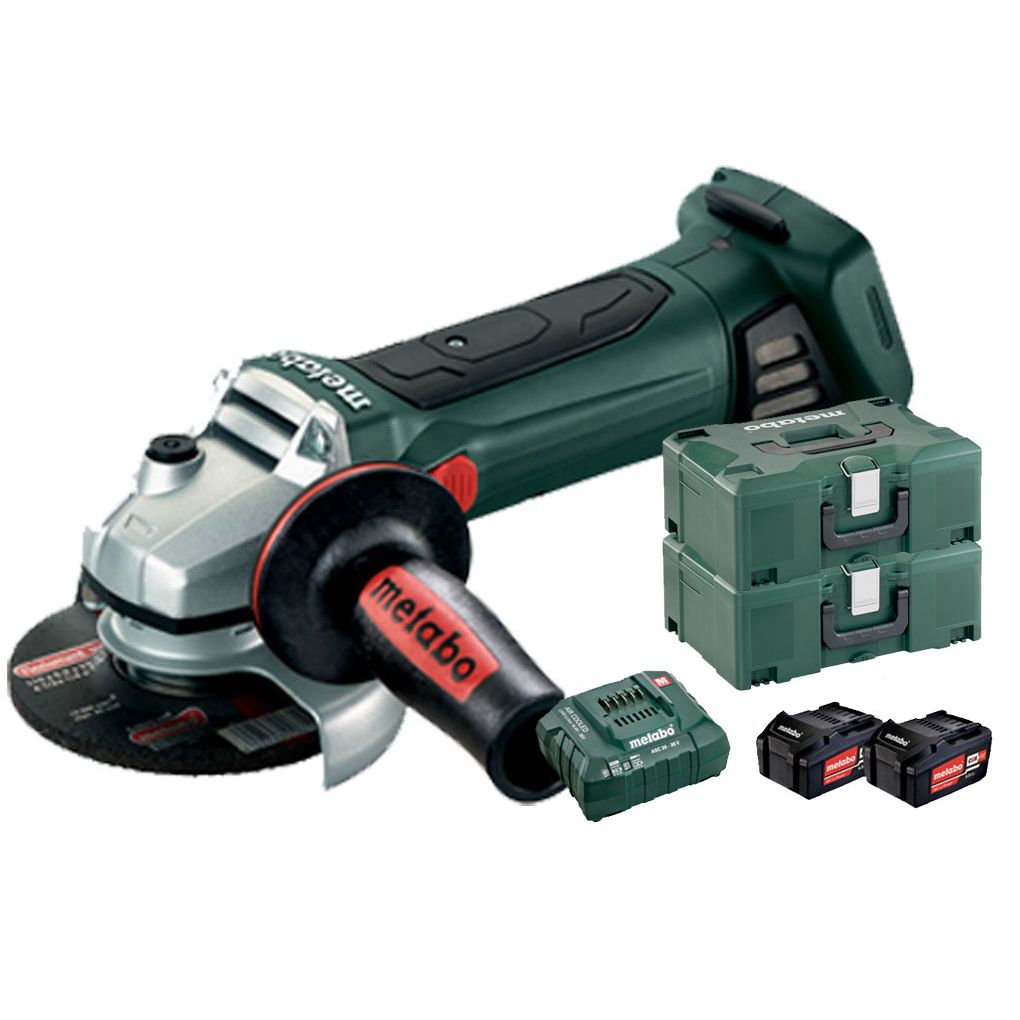 Meuleuse d'angle 18V W 18 LTX 125 Quick + 2 batteries 4Ah + chargeur + coffret METALOC - METABO