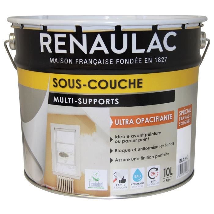 Renaulac Sous-couche Multi-supports - 10 L - Blanc 1
