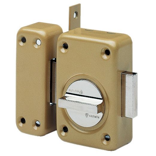 Verrou targette à bouton V136 pêne de 110 sans cylindre bronze - VACHETTE - 16109000