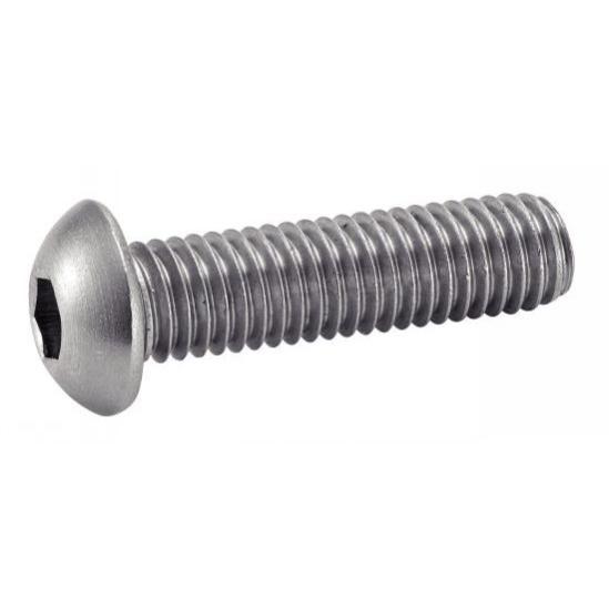 Vis à métaux tête bombée hexagonale creuse inox A2 ISO 7380 8X10 boîte de 100 - ACTON - 622028X10