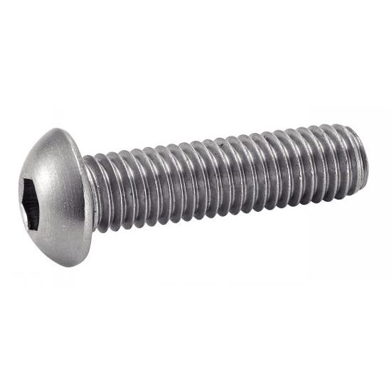 Vis à métaux tête bombée hexagonale creuse inox A2 ISO 7380 3X30 boîte de 200 - ACTON - 622023X30