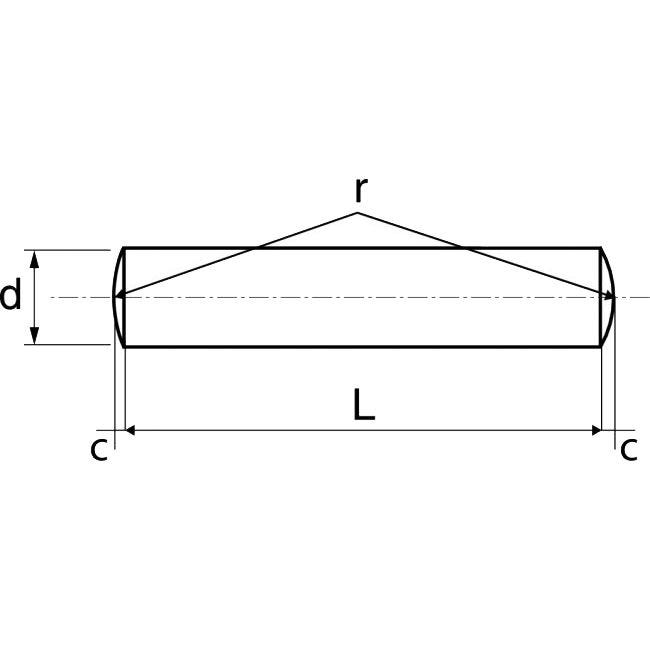 Goupille cylindrique A1 DIN 7 2.5X20 boîte de 100 - ACTON - 627032,5X20 1