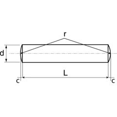 Goupille cylindrique A1 DIN 7 2.5X20 boîte de 100 - ACTON - 627032,5X20 1