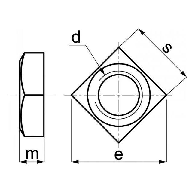 Ecrou carrée A2 DIN 557 M5 boîte de 200 - ACTON - 626135 2