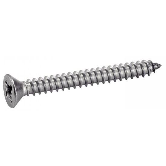 Vis à tôle tête fraisée pozidrive inox A2 DIN 7982 6,3X50 boîte de 200 - ACTON - 624086,3X50