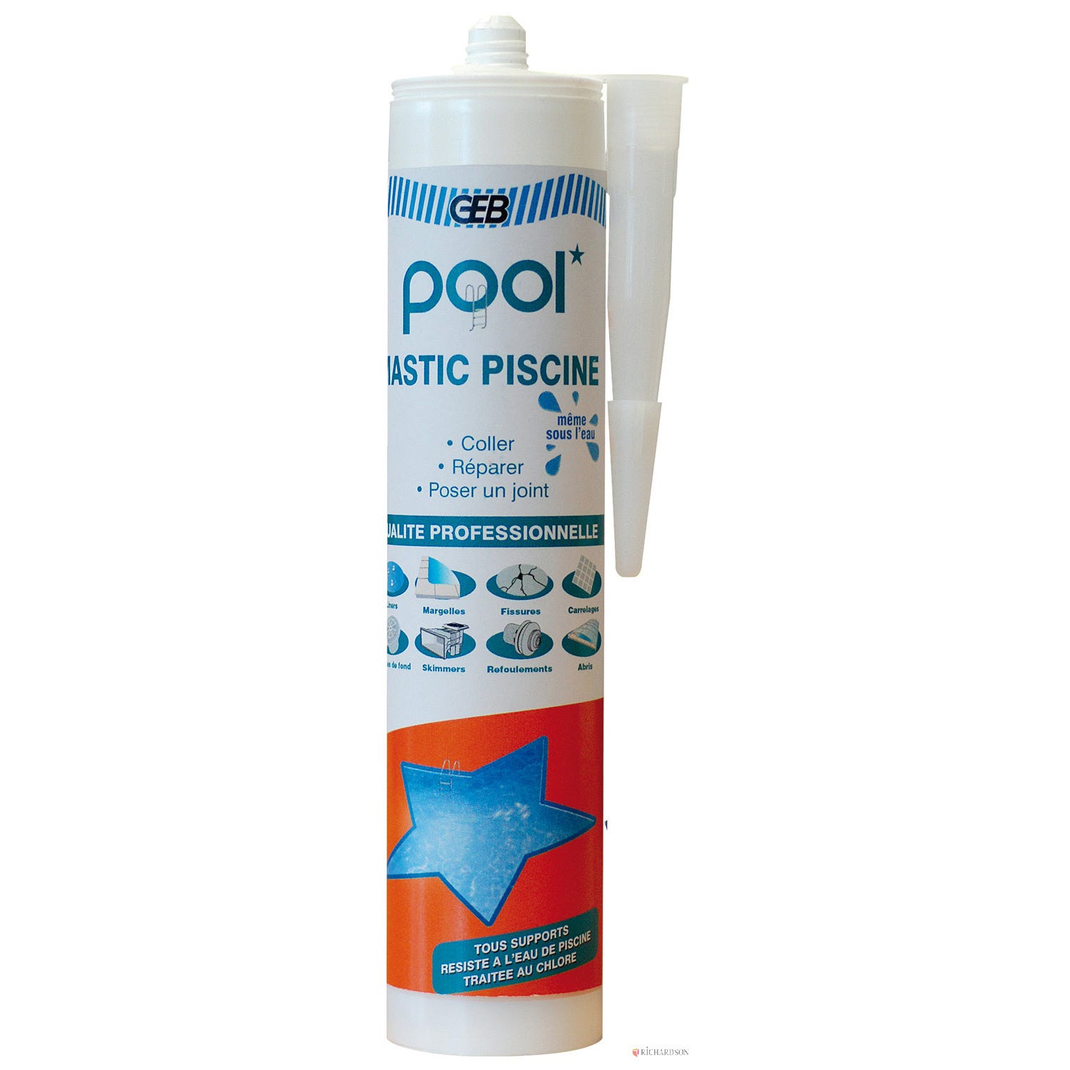 Mastic MS Polymère piscine POOL transparent - Cartouche 290ml 0