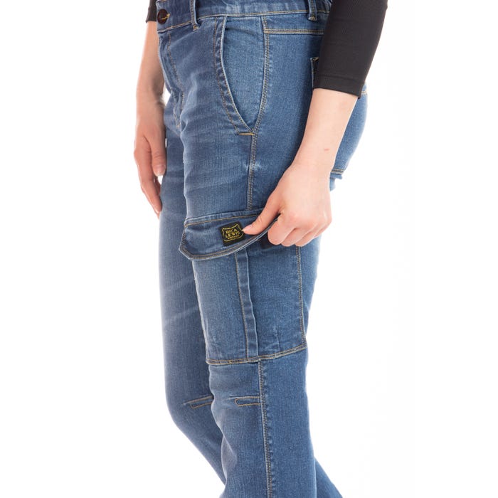 Jeans de travail multi poches stretch brossé BETTY 'Rica Lewis' 1