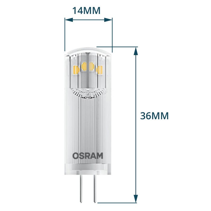 ampoule à led - osram parathom led pin - g4 - 1.8w - 2700k - 200 lm - claire - osram 622692 2