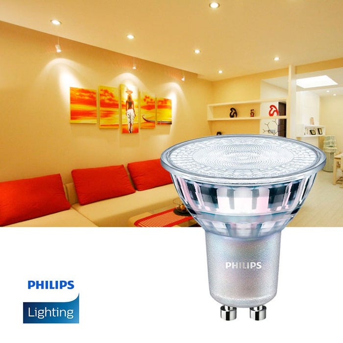 ampoule à led - philips master led spot value d - 4.9w - culot gu10 - 3000k - 36d - philips 707876 6